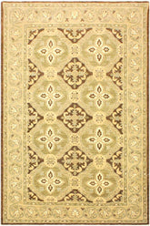 handmade Transitional Kafkaz Brown Green Hand Knotted RECTANGLE 100% WOOL area rug 4 x 7